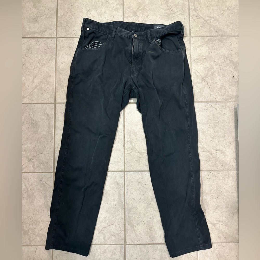 Bonobos Men’s Stretch Flat Front Chino Pants Dark Green 35/34 Cotton